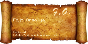 Fojt Orsolya névjegykártya