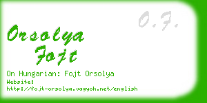 orsolya fojt business card